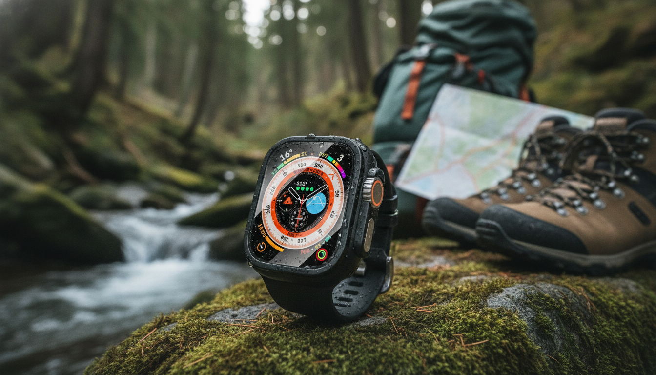 Rugged 49mm Apple Watch Case: Bumper + Screen Guard