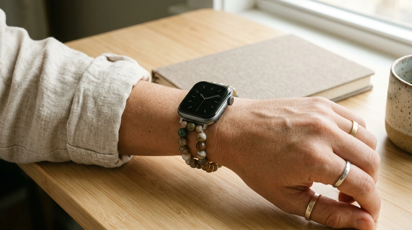 Agate Beaded Apple Watch Band: Handmade Bracelet Style