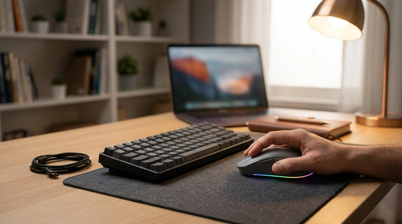 Comfortable Rechargeable Ergonomic RGB Wireless Mouse